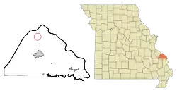 Lage im Perry County und in Missouri