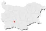 Karte von Bulgarien, Position von Peschtera hervorgehoben