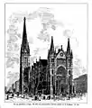 Peterskirche Leipzig, Holzschnitt von Bruno Straßberger, 1885