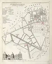 Rue d’Assas und der Westen in der ersten Hälfte des 19. Jahrhunderts, malerischer kleiner Atlas.