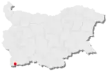 Karte von Bulgarien, Position von Petritsch hervorgehoben