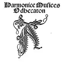 Frontispiz der von Petrucci gedruckten Harmonice Musices, um 1501