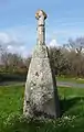 Christianisierter Lec’h in Trégunc; Bretagne.