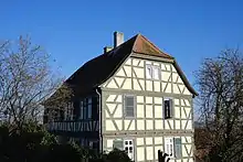 Südansicht des von ihm geplanten Pfarrhauses Wersau