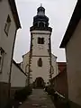 Die enge Bebauung des Klosterkomplexes mit Kirchenzugang