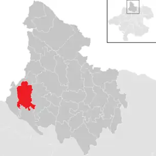 Lage der Gemeinde Pfarrkirchen im Mühlkreis im Bezirk Rohrbach (anklickbare Karte)