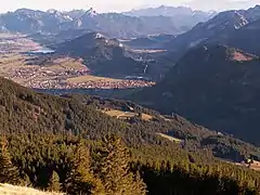 Blick vom Edelsberg auf Pfronten von Westen