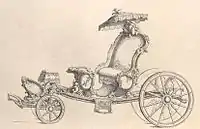 Phaeton mit Baldachin, Radierung von Johann Wilhelm Meil, 1755 nach dem Entwurf von Hoppenhaupt d. Ä., 1745
