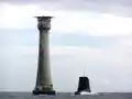 Heutiger Leuchtturm und der Rest von Smeatons Turm