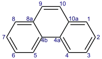 Lokanten von Phenanthren gemäß IUPAC