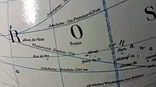 Ausschnitt aus einem JRO-Globus um 1960 mit Eintrag der Phantominsel Byers-Insel