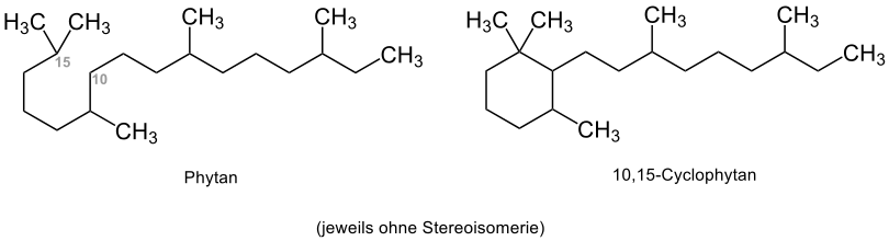 10,15-Cyclophytan ausgehen von der Struktur von Phytan