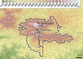 Topographische Karte des Nationalparks