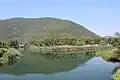 Der Zufluss der Wasser aus dem See Lago di Piediluco über den Fosso di Leonessa (unten) in den Velino