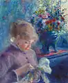 Pierre-Auguste Renoir:Junge Frau beim Nähen