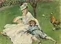 Pierre-Auguste Renoir:Madame Monet mit ihrem Sohn