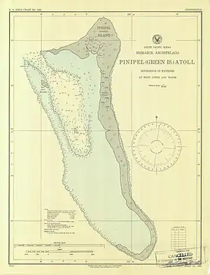 Seekarte des Pinipel-Atolls (1944)