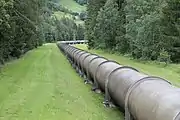 Das Rohr mit dem Triebwasser