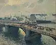 Le Pont Boieldieu à Rouen, Soleil couchant, fumées