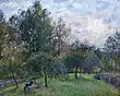 Pommiers et peupliers, Éragny, soleil couchant