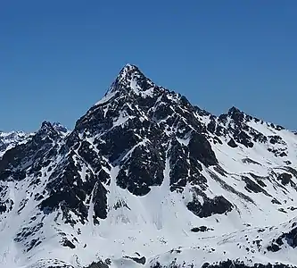 Luftlinie nur knapp 3,7 km entfernt: Der Piz Ot.