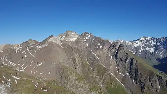 Blick nach Südosten zu Piz Val Lunga und Piz Salteras.