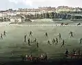 Plaine de Plainpalais 1817, mit Cricket-Spielern