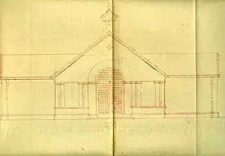 Bauzeichnung des Ist-Bestands der ehemaligen Friedhofskapelle (um 1947)