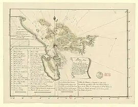 Karte der Bucht Baie de l'Acul (1784)