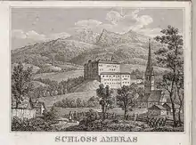 Schloss Ambras, 19. Jh. (unbek., aus einer Karte)