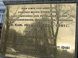 Gedenktafel für Karl Helbig