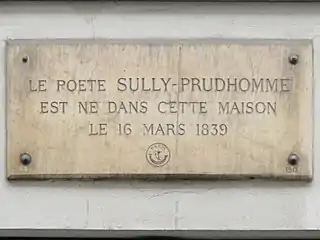 Plakette Sully Prudhomme.