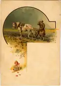 Der Pflüger, Postkarte von 1898