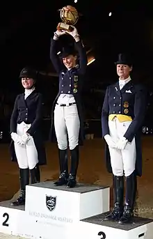 Siegerpodium beim CDI 5* Mechelen 2013 - Etappe der World Dressage Masters