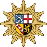 Logo der Polizei Saarland mit Polizeistern