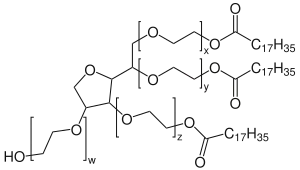 Struktur von Polysorbat 65w + x + y + z = 20