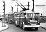 O-Bus-Ausführung mit passendem Anhänger, Budapest 1962
