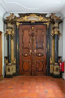 Portal der Stiftsbibliothek St. Gallen.