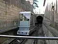 Ausweiche im flachen Bereich vor dem Tunnelmund