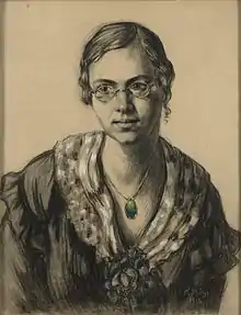 Portrait von Marie Reisik, Kohle und Pastell, Konrad Mägi (1878–1925)