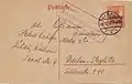 Postkarte aus Libau nach Berlin vom 4. Dezember 1917. Postgebiet Oberbefehlshaber Ost