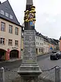 Postmeilensäule am Markt in Wolkenstein
