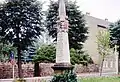 Postmeilensäule am Ausgang der Jacobäerstraße, vor der Restaurierung, 1980