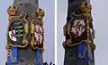 die beiden Wappen auf der Distanzsäule in Marienberg