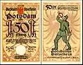 50 Pfennig Notgeldschein „Laubfrösche“