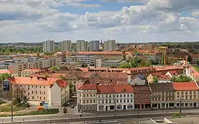 Blick von der Nikolaikirche auf die ehemalige Hohewegstraße