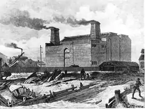 Kraftwerk Deptford Ost, um 1890