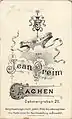 Carte de Visite, Rückseite, um 1900