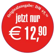 Buchpreissticker für eine Sonderauflage mit niedrigerem Preis