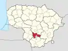 Lagekarte von Prienų rajono savivaldybė